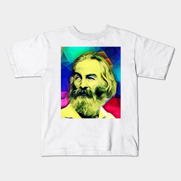 Walt Whitman Colourful Portrait | Walt Whitman Artwork 6 Kids T-Shirt by JustLit